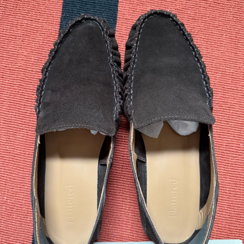Flattered Bon Bon Loafers Chocolate Brown Suede Size 38 - Picture 10 of 11